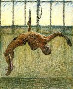 Eugene Jansson ringgymnast oil on canvas